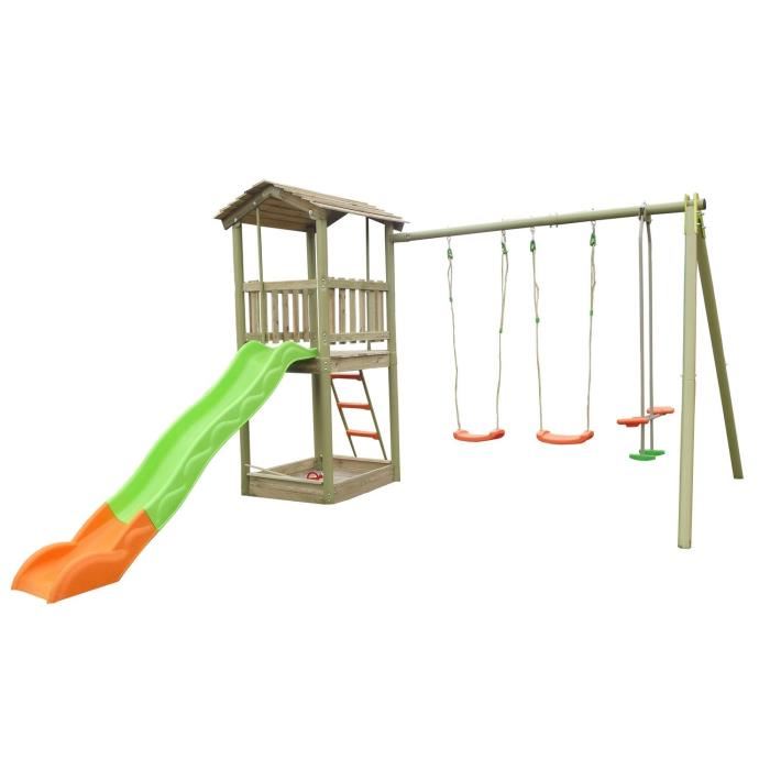 Amca Techwood TE1800 Portique 4 agrès en bois et métal 2,30 m ~ Portique Bois Metal Amca Techwood TE1800 Portique 4 agrès en bois et métal 2,30 m ~ Portique Bois Metal