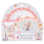 Fun House Cijep - CALLY MIMI KOALA ENSEMBLE REPAS INCLUANT 1 VERRE 220 ML, 1 ASSIETTE ET 1 BOL MICRO-ONDABLES POUR ENFANT
