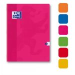 Oxford Cahier ESSENTIAL piqûre 96 pages grands carreaux 24x32cm. Couverture carte - Lot de 4