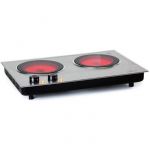 Klarstein Plaque de cuisson double Ramsey - 2400W - 11 niveaux - vitrocéramique - Argent