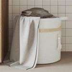 VidaXL Panier de rangement blanc Ø38x36 cm coton