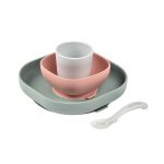 Beaba Coffret repas b&eacute;b&eacute; 4 pi&egrave;ces en silicone Eucalyptus - Taille Taille Unique