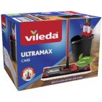 Vileda Ultramax Care Kit Complet avec Balai serpill&egrave;re avec Manche - Seau avec PowerPress - pour sols d&eacute;licats - 100% Microfibre recycl&eacute;e * - S&eacute;chage Rapide