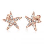 Elli Boucles d'Oreilles Femmes Clous d'oreilles Étoile de Mer Plage avec Cristaux en Argent Sterling 925