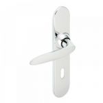 Vachette Poign&eacute;es sur plaques cl&eacute; L - chrom&eacute; - entraxe 195 mm - Jazz