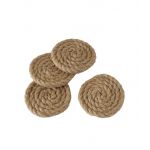 Wadiga Set de 4 dessous de verres ronds en corde