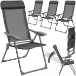 TecTake Lot de 4 chaises de jardin pliantes en aluminium avec nuque rembourrée