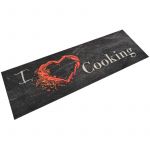 VidaXL Tapis de cuisine lavable Tapis Salon impression cuisine noir 60x180 cm - Multicolore