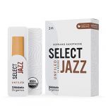 D'Addario Organique Select Jazz Unfiled Soprano Anches de Saxophone - Anches Sax - 3 Moyen, 5 Paquet