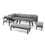 DCB Garden Ensemble repas de jardin ANTALYA en aluminium - ANTHRACITE