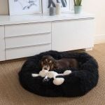 Coussin rond apaisant Fluffy D75 cm Noir