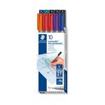 Staedtler Marqueur non-permanent 316F Lumocolor, &eacute;tui de 10 - Lot de 2