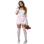 TecTake Costume de femme fant&ocirc;me - robe d'halloween blanche - taille s - accessoires inclus