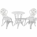 VidaXL Jeu de bistro 3 pièces en aluminium coulé