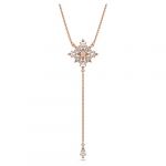 Swarovski Collier en Y Stella, Taille cerf-volant, Étoile, Blanc, Placage de ton or rosé Blanc - Couleur Blanc - Taille Taille unique