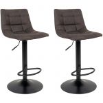Set de 2 tabourets de bar Middelfart - en microfibre - gris