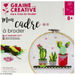 Graine Cr&eacute;ative Kit tambour &agrave; broder - Cactus - 15,5 cm