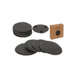 Out Of The Blue 4 DESSOUS DE VERRE ARDOISE 10CM Gris, Argent