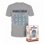Funko Boxed Tee: Mandalorian - Grogu (The Child, Baby Yoda) on Ship - Medium - Star Wars: The Mandalorian S9 - T-Shirt - V&ecirc;tements - Id&eacute;e de &agrave; Manches Courtes pour Les Adultes Les Hommes
