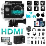 XC Source Caméra Action Sports WIFI 4K Affichage LCD 2.0" 12MP DV avec Télécommande Grand Angle avec Kits Accessoires LF819