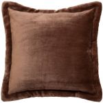 Atmosphera Coussin flanelle Cuddly marron 53x53cm cr&eacute;ateur d'int&eacute;rieur