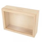 CTOP Tirelire en Bois avec fenêtre 17 x 12 x 5 cm
