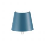 Zafferano, Lampe Poldina Stopper, Lampe-Capuchon Rechargeable Sans Fil avec Contrôle Tactile, Convient pour Salon et Extérieur, Variateur, 2200-3000 K, Hauteur 11 cm, Couleur Bleu Avio