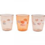Done by Deer Lot de 3 mini verres Yummy Happy Clouds papaye