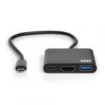 Port designs Port HUB USB-C 3 EN 1 HDMI + USB 3.0 + USB-C