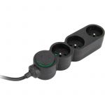 Zenitech Bloc multiprise écoresponsable 3 prises 2P+T Home Green - Noir