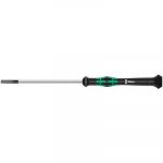 Wera Tournevis &eacute;lectronique plat, Larg. : de la lame : 0,8 mm, Epais. : de la lame 0,16 mm, Long. de la lame 40 mm, Long. totale : 137 mm -