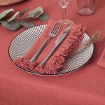 Lot de 2 serviettes de table Maha coton rose terracotta 40x40 cm Atmosp ra créateur d'intérieur Terracotta