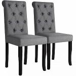 VidaXL Chaise de salle à manger 2 pcs Bois massif Gris foncé