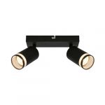 BRILONER - plafonnier avec côté. Prise de lumière pivotante GU10 plafonnier lampe salon lampe chambre lampe cuisine lampe plafond spot éclairage de plafond 20 cm noir
