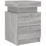 VidaXL Table de chevet avec lumières LED sonoma gris 35x39x55 cm