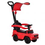 Homcom Porteur Enfants Voiture Enfant Multi-&eacute;quip&eacute;e 12-36 Mois klaxon Marche-Pieds, Garde-Corps et ombrelle Rouge