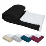 Couverture, plaid polaire 220 x 240 cm en flanelle et s rpa ultra doux Noir