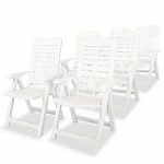 VidaXL Chaise inclinable de jardin 6 pcs 60x61x108 cm Plastique Blanc