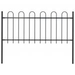 VidaXL Cl&ocirc;ture de jardin avec dessus en cerceau Acier 1,7 x 1 m Noir