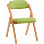 Sobuy Chaise verte pliante en bois avec dossier