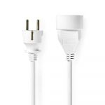 Nedis Rallonge &eacute;lectrique droite blanche - 3 m&egrave;tres