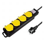 Logilink LPS254 Bloc multiprise pour ext&eacute;rieur, 4 Prises (4 x CEE 7/3) avec Protection IP 44 et Interrupteur Marche/arr&ecirc;t, ext&eacute;rieur Noir