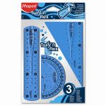 Maped Kit 3 instruments incassables Twist n Flex : 1 règle 15cm + 1 équerre 60° + 1 rapporteur 180°