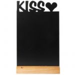 Securit Ardoise de table SILHOUETTE &acute;KISS&acute;, m&eacute;lamine et bois