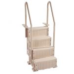 Échelle De Piscine-Duoku-4 Marches-Marches Antidérapantes Robustes-Pour Piscines Creusées Et Hors Sol De 122 À 137 Cm-Taupe