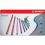 Stabilo Boîte métal de 40 feutres à dessin Pen 68 pointe ogive