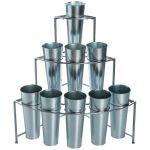 Atmosphera Etagère Présentoir pour fleurs en zinc avec 9 caches pots D, 16,5 x H, 40 cm Zing