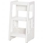 Homcom Tour d'apprentissage Tour d'observation pour Enfants de 18 Mois à 5 Ans Hauteur réglable sur 3 Niveaux en HDPE 47 x 47 x 90 cm Blanc