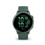 Garmin v&iacute;voactive 6, lunette Metallic Jasper Green avec bo&icirc;tier vert sapin