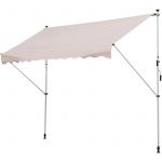 Outsunny Store banne Manuel rétractable 3L x 1,5l m Inclinaison et Hauteur réglable Installation Rapide métal alu Polyester Anti-UV Beige